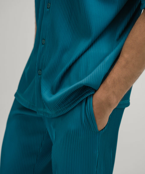Men's Pleated Button Down Set