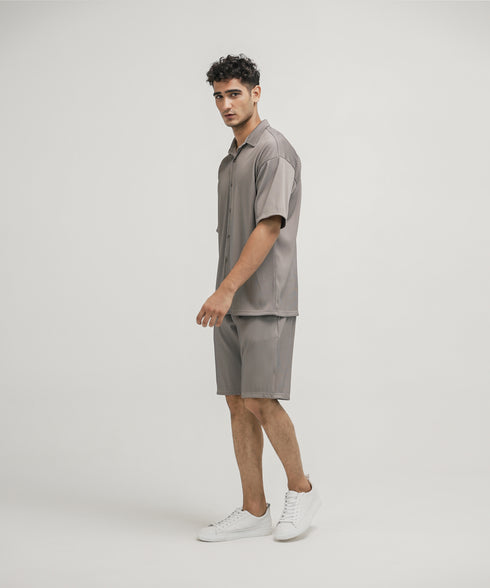 Men's Pleated Button Down Set