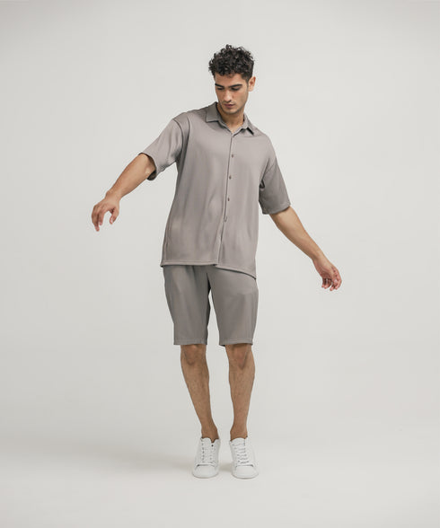 Men's Pleated Button Down Set