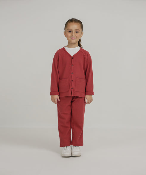 Girls' Waffle Button Down Set
