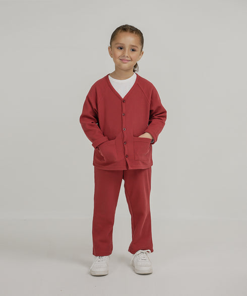 Girls' Waffle Button Down Set