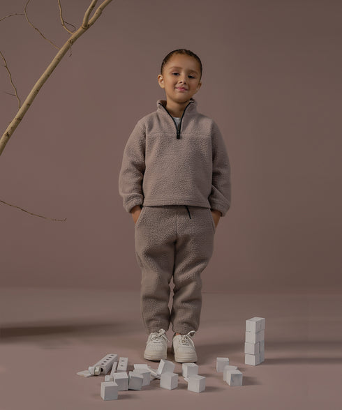 Girls' Sherpa Mock Neck Set