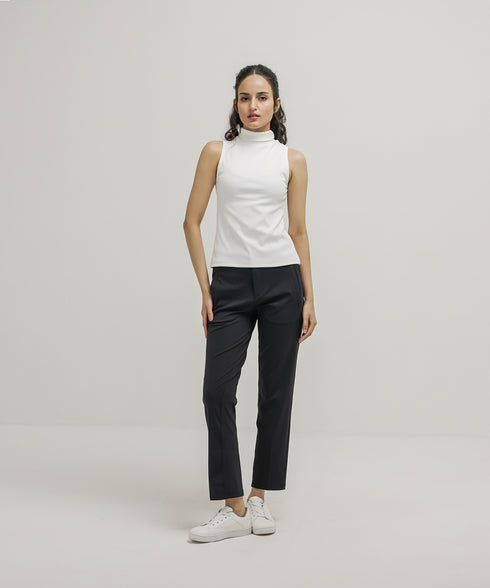 Women's Sleeveless Rib Turtleneck