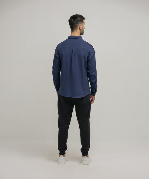 Men's Waffle Button Down Shirt