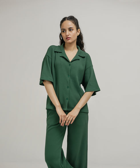 Women's Button Down Waffle Set