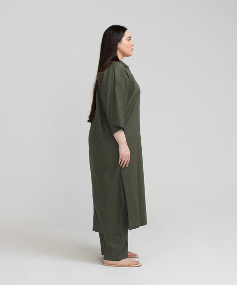 Women's Plus Collared Set