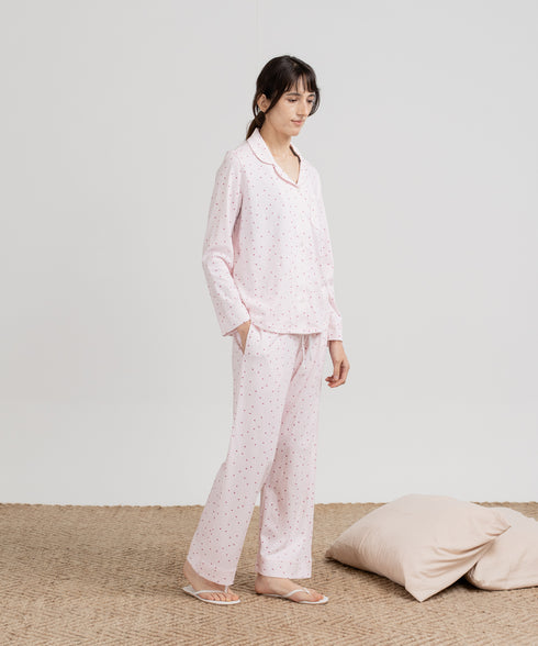 Women's Printed Button Down Pajama Set