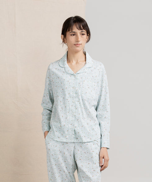 Women's Printed Button Down Pajama Set