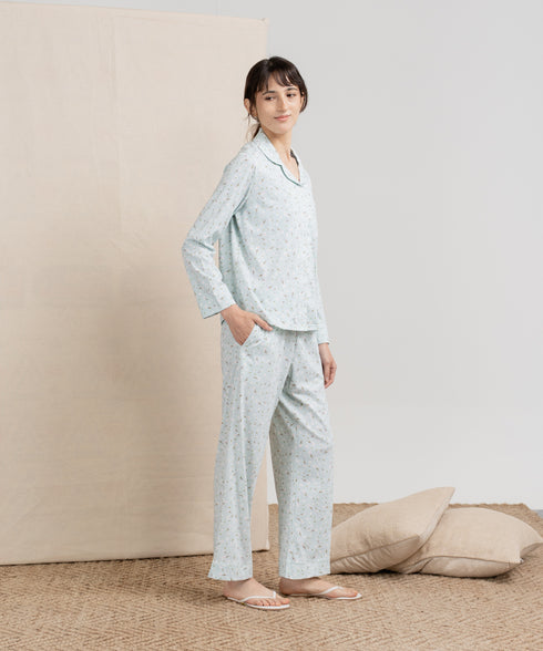 Women's Printed Button Down Pajama Set