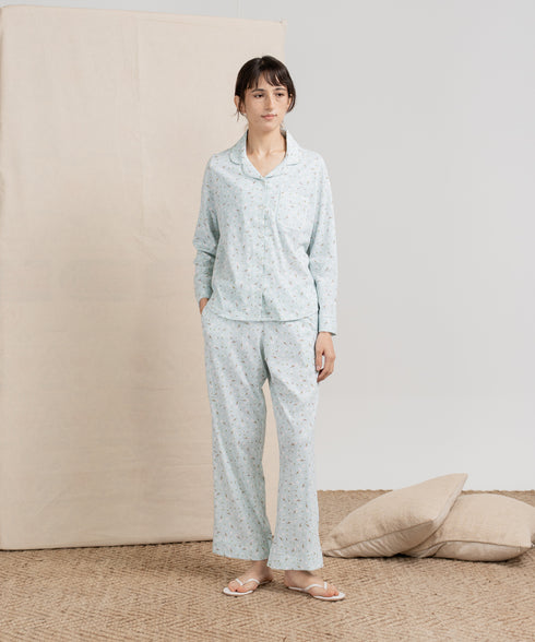 Women's Printed Button Down Pajama Set