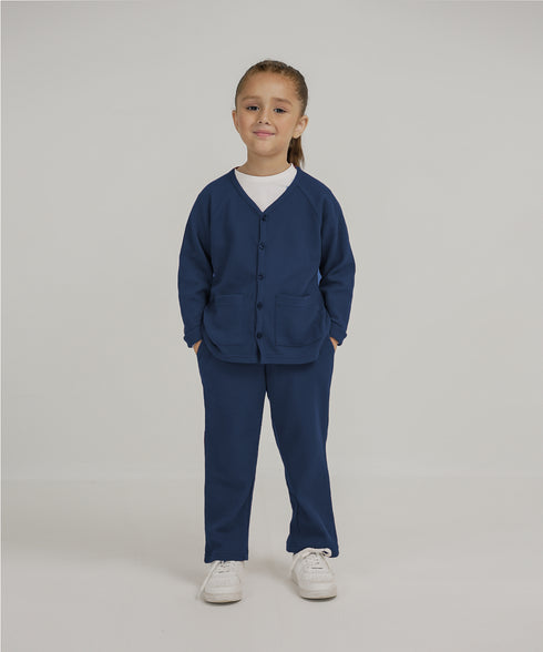 Girls' Waffle Button Down Set