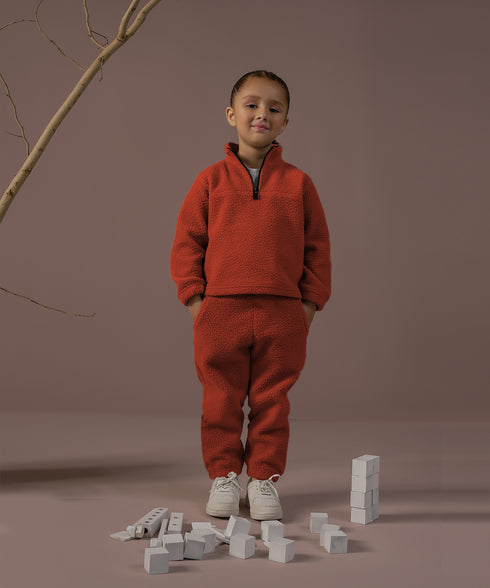 Girls' Sherpa Mock Neck Set