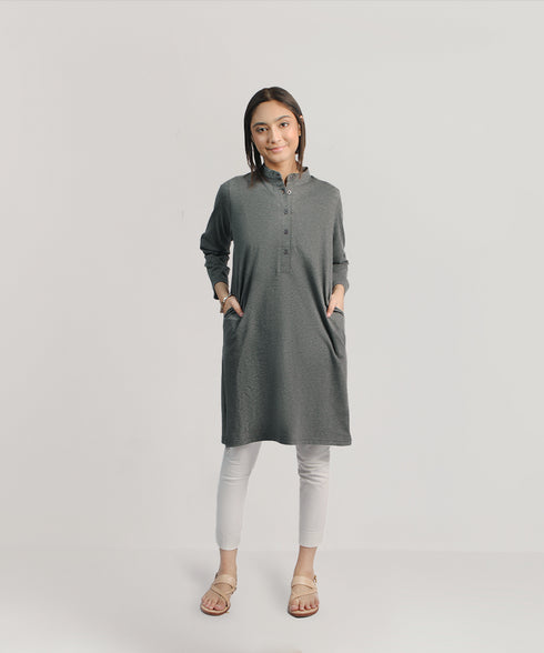 Women's Roll Up Sleeve Tunic Shirt