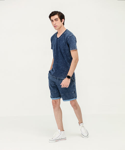 Men's Denim V-Neck Tee