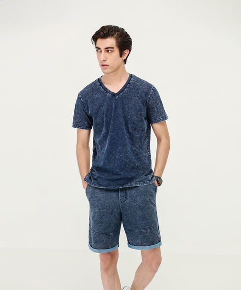 Men's Denim V-Neck Tee