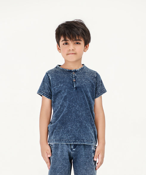 Boys' Denim Henley Tee