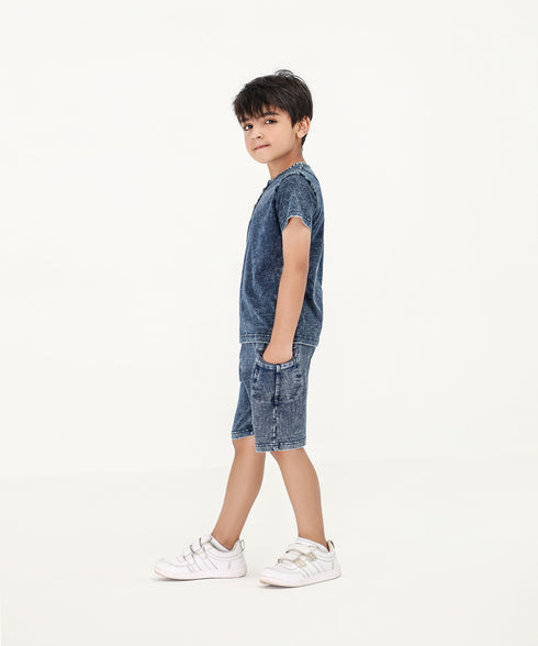 Boys' Denim Henley Tee