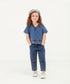 Girls' Denim V-Neck Sweatshirt