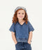Girls' Denim V-Neck Sweatshirt