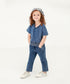 Girls' Denim V-Neck Sweatshirt