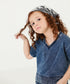 Girls' Denim V-Neck Sweatshirt