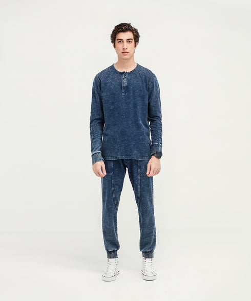 Men's Denim Henley Tee