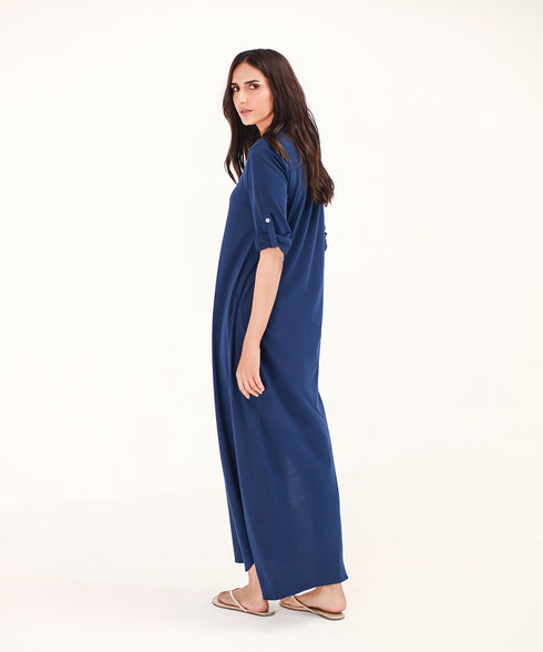 Women's Hidden Placket Shirt Dress