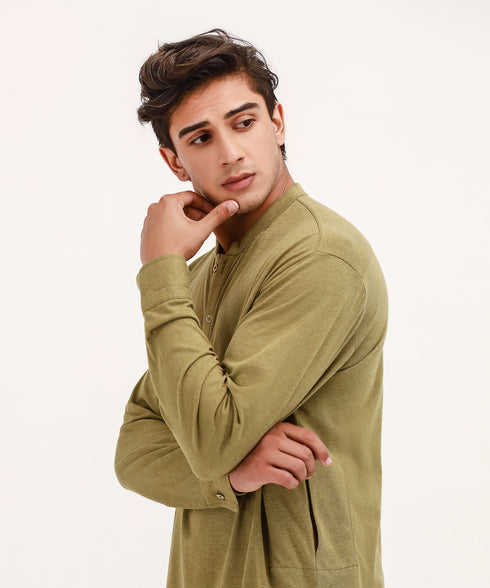 Men's Snap Button Tunic Shirt