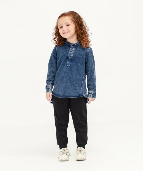 Girls' Denim Tunic Shirt