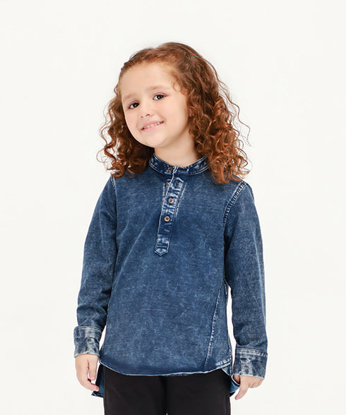 Girls' Denim Tunic Shirt