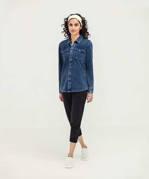 Women's Denim Button Down Shirt