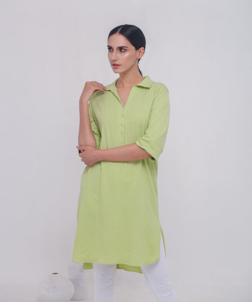 Women's Collared Tunic Shirt