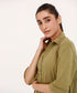 Women's Melange Collared Tunic Shirt
