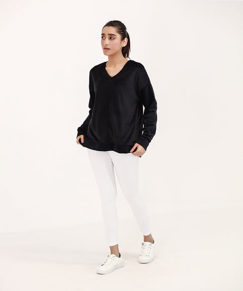 Women's Velour V-Neck Shirt