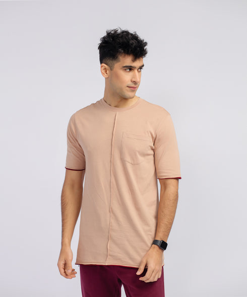 Men's Contrast Raw Edge Tee
