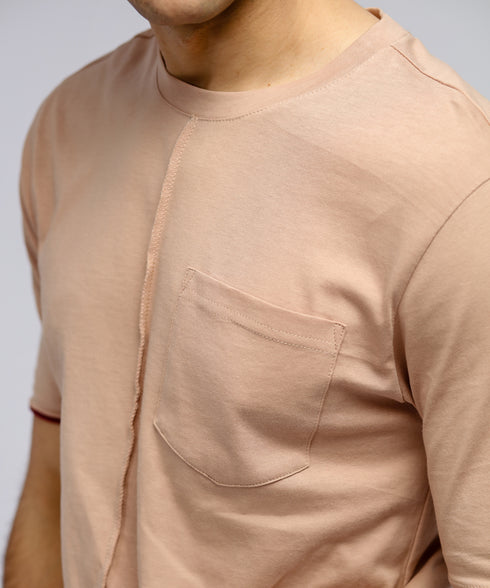 Men's Contrast Raw Edge Tee