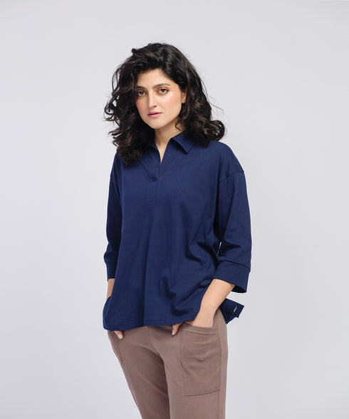 Women's Collared Three Quarter Shirt