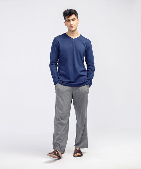 Men's Basic Long Sleeve V-Neck Tee