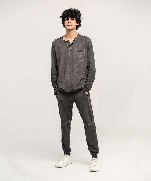 Men's Stone Wash Henley