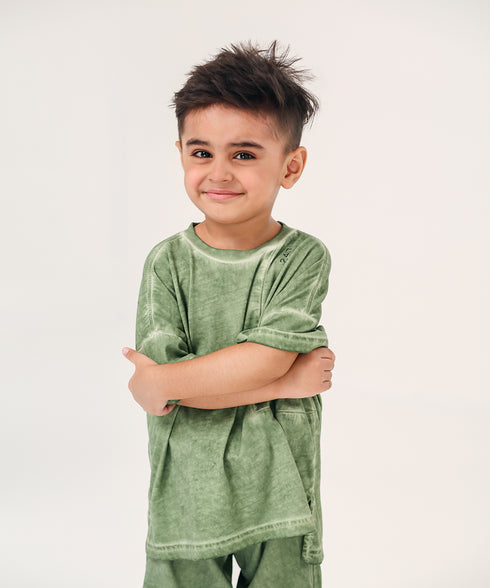 Boys' Oversized Stone Wash Tee