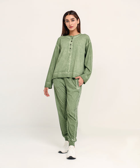 Women's Stone Wash Henley