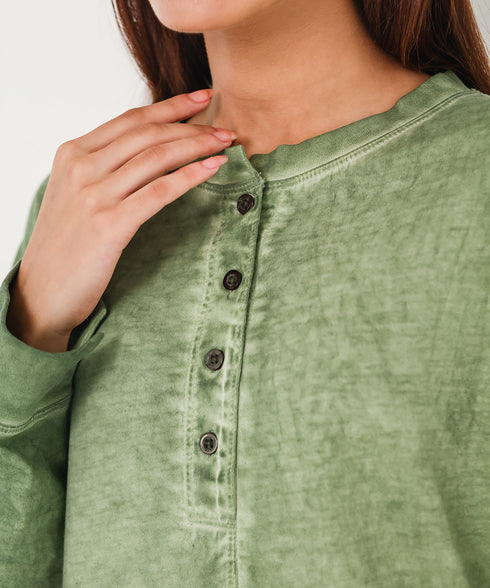 Women's Stone Wash Henley