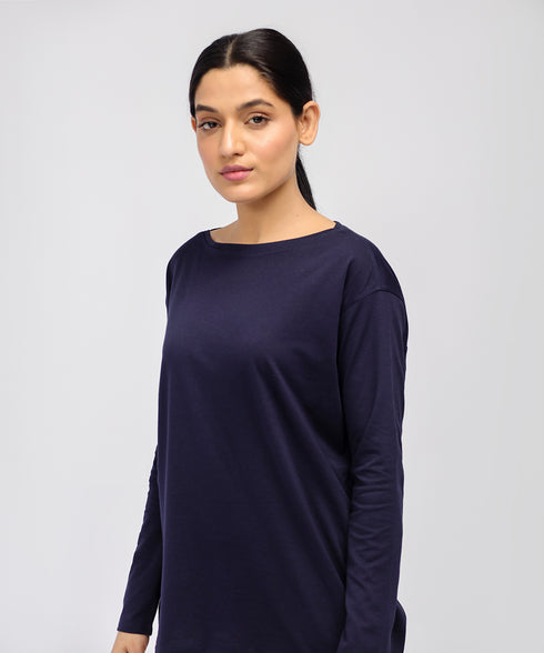 Women's Boat Neck Long Sleeve Tee