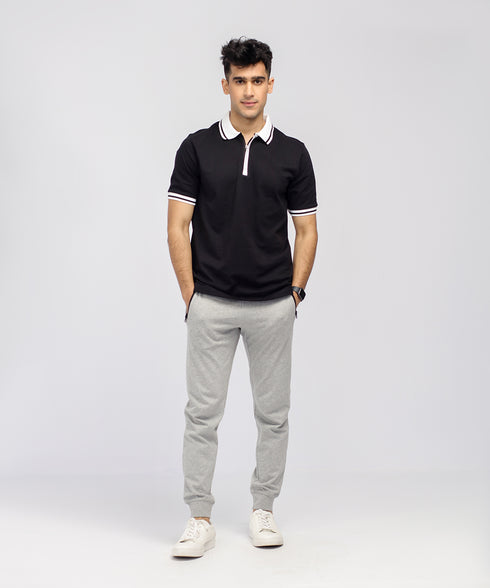 Men's Contrast Collar Polo Shirt