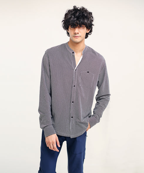 Men's Striped Button Down Shirt