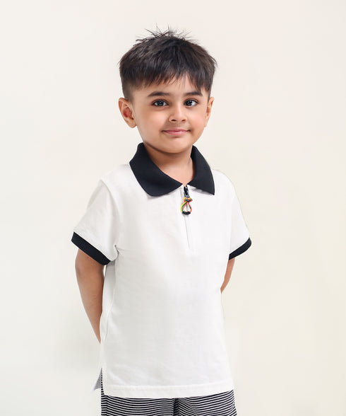 Boys' Zipper Polo
