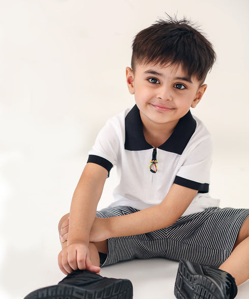 Boys' Zipper Polo