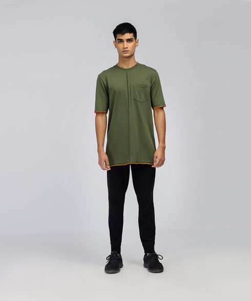 Men's Contrast Raw Edge Tee