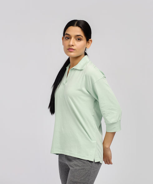 Women's Collared Three Quarter Shirt