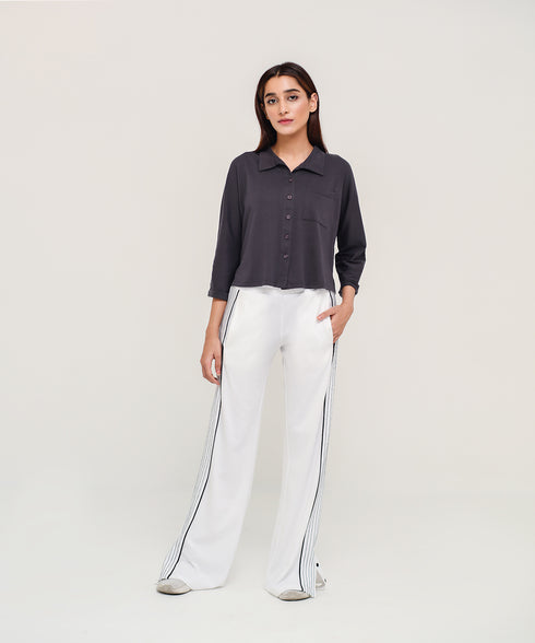 Women's Cropped Button Down Shirt